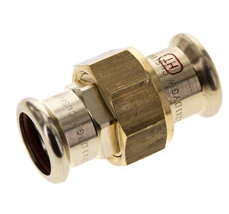 Perskoppeling wartelmoer - 22mm Persmof - Koperlegering Vlakke Afdichting