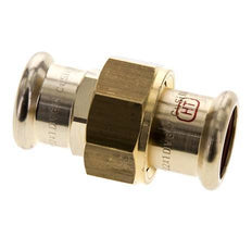 Perskoppeling wartelmoer - 22mm Persmof - Koperlegering Vlakke Afdichting