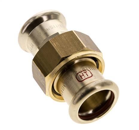 Perskoppeling wartelmoer - 22mm Persmof - Koperlegering Vlakke Afdichting
