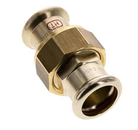 Perskoppeling wartelmoer - 22mm Persmof - Koperlegering Vlakke Afdichting