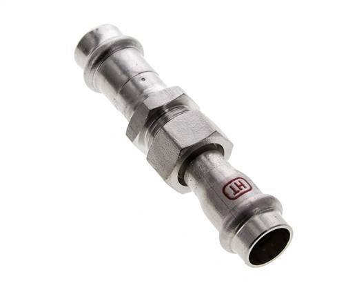 Perskoppeling wartelmoer - 15mm Persmof - RVS Vlakke Afdichting