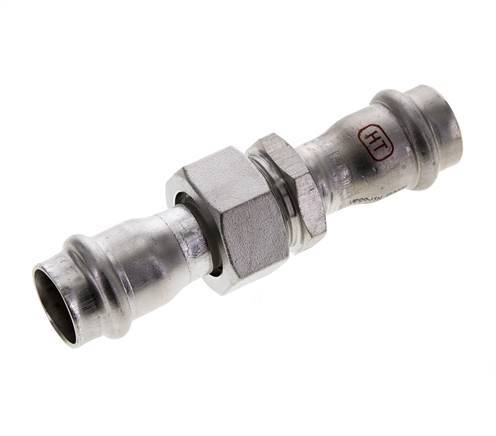 Perskoppeling wartelmoer - 18mm Persmof - RVS Vlakke Afdichting