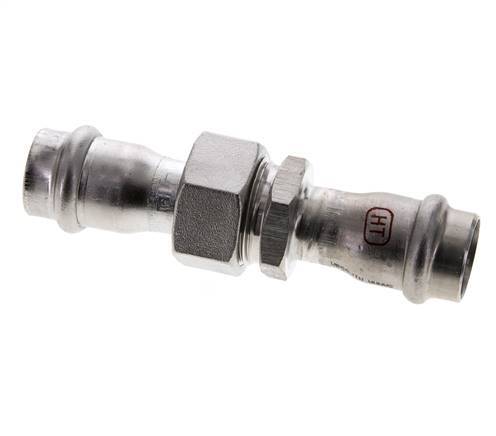 Perskoppeling wartelmoer - 18mm Persmof - RVS Vlakke Afdichting