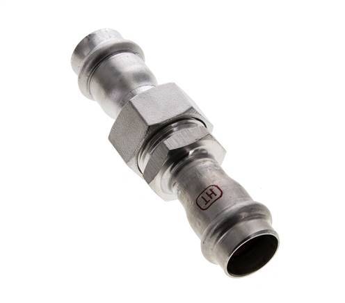 Perskoppeling wartelmoer - 18mm Persmof - RVS Vlakke Afdichting