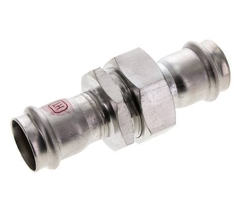 Union Press Fitting - 28mm Female - Stainless Steel Flat Sealing