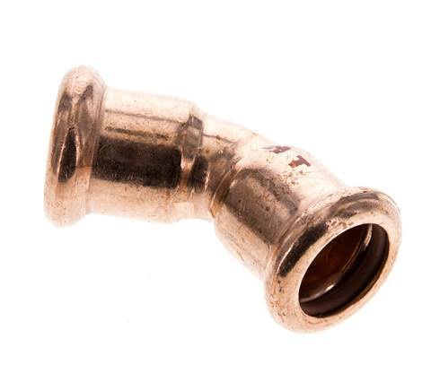 45deg Elbow Press Fitting - 15mm Female - Copper alloy