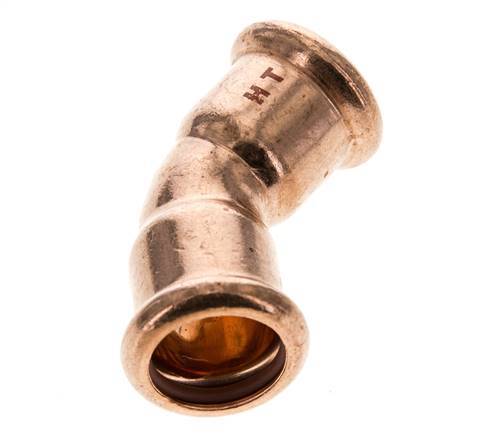 45deg Elbow Press Fitting - 18mm Female - Copper alloy