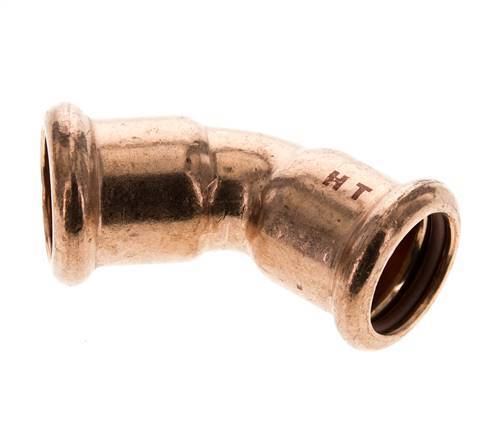 45deg Elbow Press Fitting - 18mm Female - Copper alloy