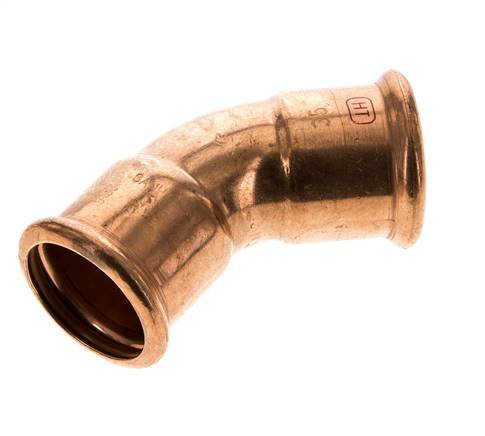 45deg Elbow Press Fitting - 35mm Female - Copper alloy