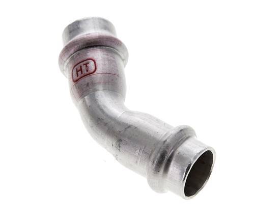 45deg Elbow Press Fitting - 15mm Female - Stainless Steel