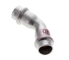 45deg Elbow Press Fitting - 15mm Female - Stainless Steel