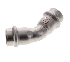 45deg Elbow Press Fitting - 18mm Female - Stainless Steel