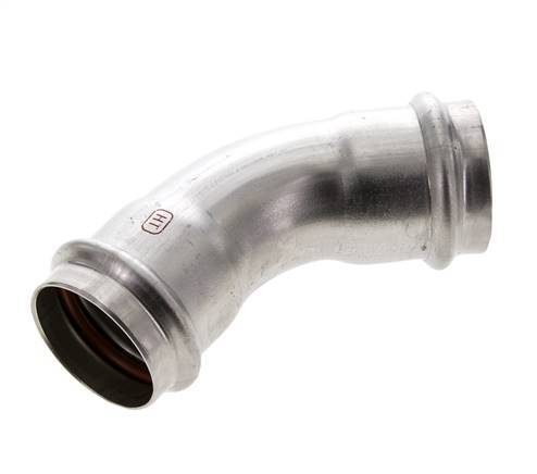 45deg Elbow Press Fitting - 42mm Female - Stainless Steel