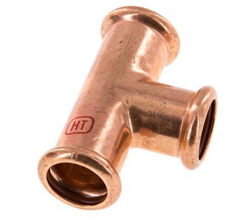 Tee Press Fitting - 22mm Female - Copper alloy