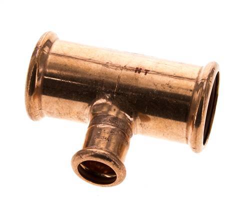 Tee Press Fitting - 18mm Female & 35mm - Copper alloy