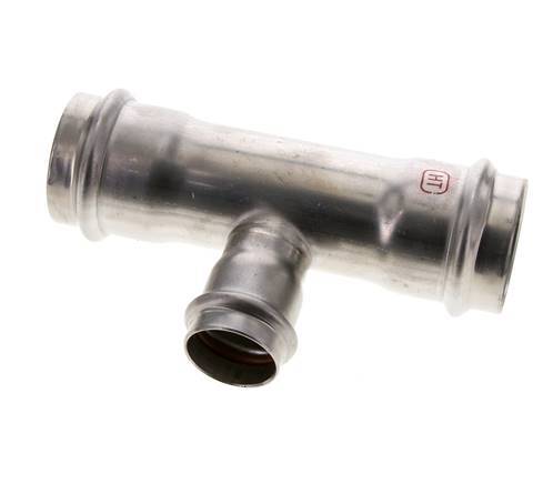 Tee Press Fitting - 28mm Female & 42mm - Stainless Steel
