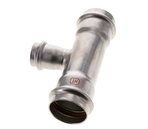 Tee Press Fitting - 28mm Female & 42mm - Stainless Steel