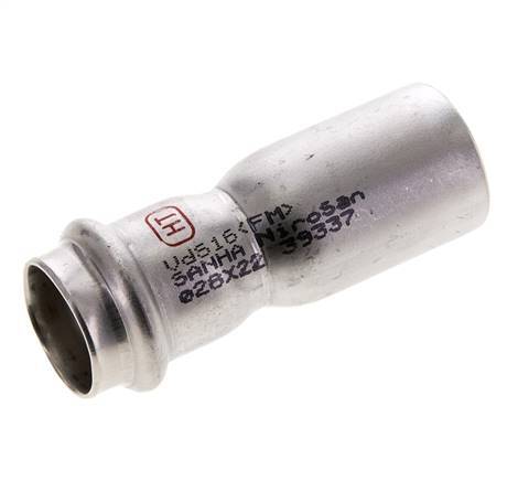 Perskoppeling - 22mm Persmof & 28mm Buiseinde - RVS