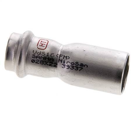 Perskoppeling - 22mm Persmof & 28mm Buiseinde - RVS