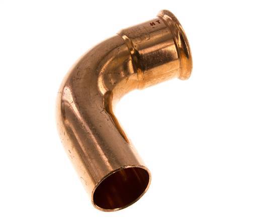 90 graden L-Perskoppeling - 42mm Persmof & 42mm Buiseinde - Koperlegering