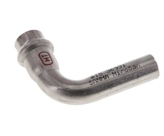 90 graden L-Perskoppeling - 15mm Persmof & 15mm Buiseinde - RVS