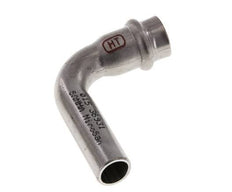 90 graden L-Perskoppeling - 15mm Persmof & 15mm Buiseinde - RVS