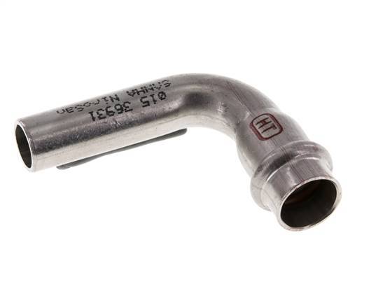 90 graden L-Perskoppeling - 15mm Persmof & 15mm Buiseinde - RVS