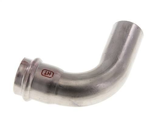 90 graden L-Perskoppeling - 28mm Persmof & 28mm Buiseinde - RVS