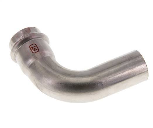 90 graden L-Perskoppeling - 28mm Persmof & 28mm Buiseinde - RVS