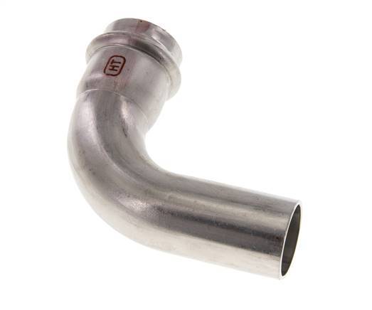 90 graden L-Perskoppeling - 28mm Persmof & 28mm Buiseinde - RVS