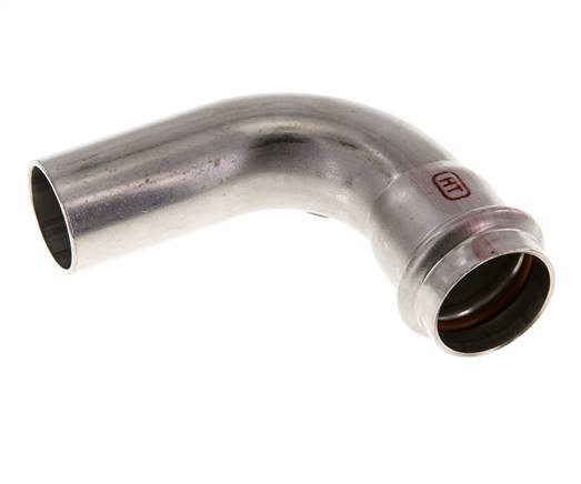 90 graden L-Perskoppeling - 28mm Persmof & 28mm Buiseinde - RVS