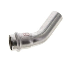 45 graden L-Perskoppeling - 22mm Persmof & 22mm Buiseinde - RVS