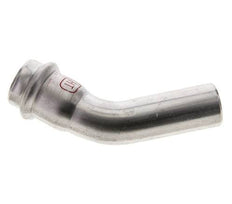 45 graden L-Perskoppeling - 22mm Persmof & 22mm Buiseinde - RVS