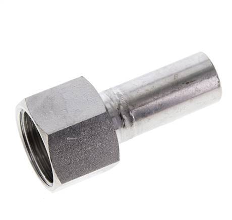 Perskoppeling - 18mm Buiseinde & Rp 3/4'' Persmof - RVS