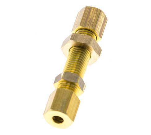 4mm Messing Rechte Knelfitting Schotdoorvoer 150bar DIN EN 1254-2