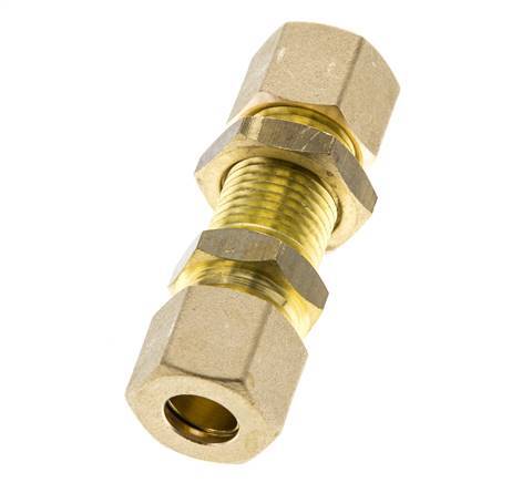 10mm Messing Rechte Knelfitting Schotdoorvoer 95bar DIN EN 1254-2
