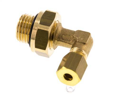 4mm & G1/4'' Brass Elbow Compression Fitting with Male Threads 150 bar NBR Adjustable DIN EN 1254-2