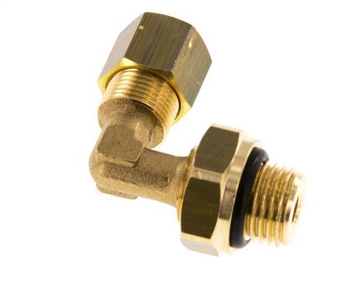 8mm & G1/4'' Brass Elbow Compression Fitting with Male Threads 135 bar NBR Adjustable DIN EN 1254-2