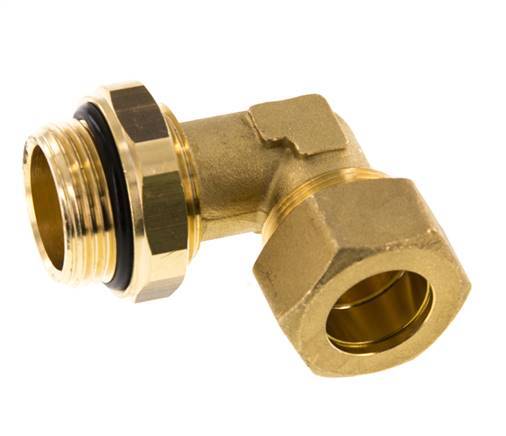 22mm & G1'' Brass Elbow Compression Fitting with Male Threads 54 bar NBR Adjustable DIN EN 1254-2