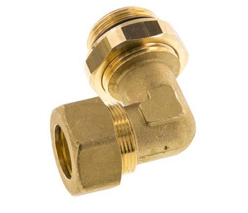 22mm & G1'' Brass Elbow Compression Fitting with Male Threads 54 bar NBR Adjustable DIN EN 1254-2