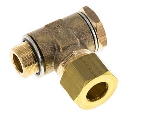 12mm & G3/8'' Brass Swivel Joint Compression Fitting with Male Threads 75 bar Zinc plated Steel/NBR DIN EN 1254-2