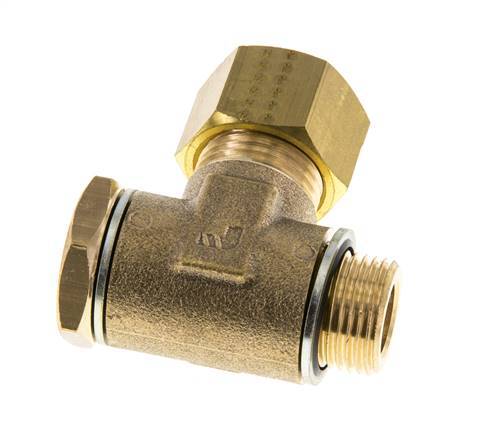 12mm & G3/8'' Brass Swivel Joint Compression Fitting with Male Threads 75 bar Zinc plated Steel/NBR DIN EN 1254-2