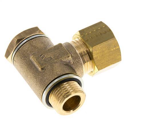 12mm & G3/8'' Brass Swivel Joint Compression Fitting with Male Threads 75 bar Zinc plated Steel/NBR DIN EN 1254-2