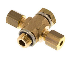 4mm & G1/8'' Brass T-Shape Tee Compression Fitting with Male Threads 150 bar Zinc plated Steel, with NBR insert DIN EN 1254-2