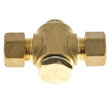 12mm & G3/8'' Brass T-Shape Tee Compression Fitting with Male Threads 75 bar Zinc plated Steel, with NBR insert DIN EN 1254-2