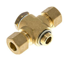 12mm & G3/8'' Brass T-Shape Tee Compression Fitting with Male Threads 75 bar Zinc plated Steel, with NBR insert DIN EN 1254-2