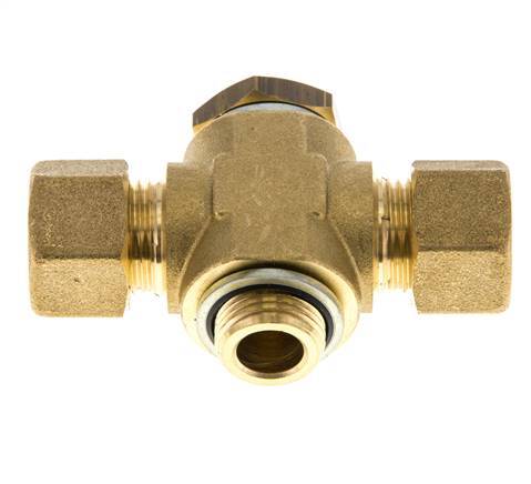 12mm & G3/8'' Brass T-Shape Tee Compression Fitting with Male Threads 75 bar Zinc plated Steel, with NBR insert DIN EN 1254-2