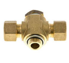 12mm & G3/8'' Brass T-Shape Tee Compression Fitting with Male Threads 75 bar Zinc plated Steel, with NBR insert DIN EN 1254-2