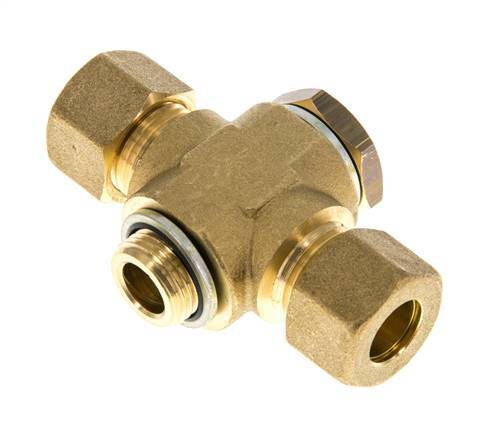 12mm & G3/8'' Brass T-Shape Tee Compression Fitting with Male Threads 75 bar Zinc plated Steel, with NBR insert DIN EN 1254-2