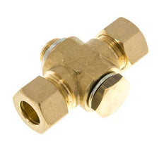 14mm & G3/8'' Brass T-Shape Tee Compression Fitting with Male Threads 89 bar Zinc plated Steel, with NBR insert DIN EN 1254-2